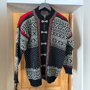 VTG Devold Of Norway 100% Norwegian Wool Black/White Warm Sweater,80’s,Unisex, S